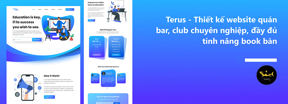 Thiết kế website quán bar, club chuyên nghiệp, đầy đủ tính năng book bàn